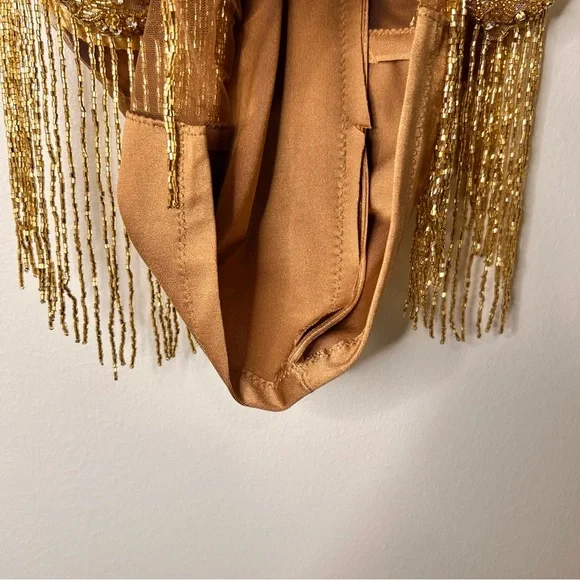 LoveSohnaDesigns Elegant Gold Embellished Mini Dress - (Custom Size) - Picture 9 of 15